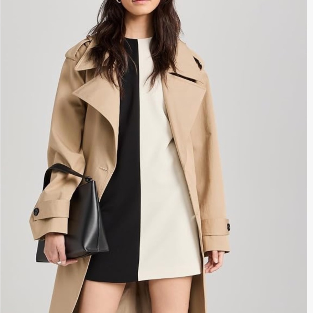 Theory black and white a-line shift dress